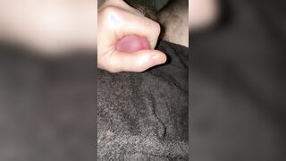 Sharing another huge cream-colored cumshot on a ebony towel