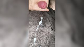 Sharing another huge cream-colored cumshot on a ebony towel