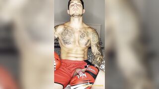 FIGHTER GINORMOUS JIZZ! With No Palms