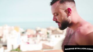 FURIOUS STALLION - Master Peters Humungous Uncircumcised Fuckpole Spreads Tourist Crevice on Spanish Balcony