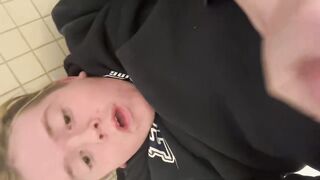 Sissy fellow gobbles his own jizz