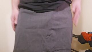 Attempting On Skirts in Ebony Panty Demonstrating Off Giant Ass