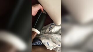 Im tugging with my fresh fucktoy, imagining its you... what a uber-sexy sensing in my lollipop!