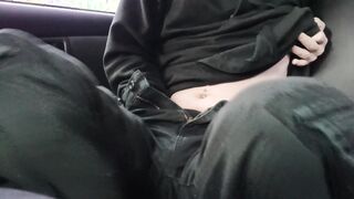 Ftm has noisy whining ejaculation in parkinglot