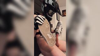 My manmeat is stuck deep inwards my sneakers