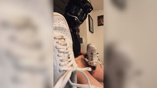 My manmeat is stuck deep inwards my sneakers