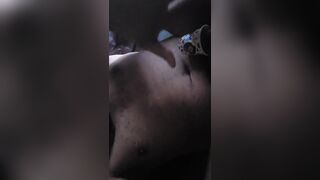 Jism munching from empty faggot ball-sac