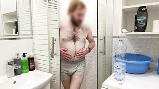 Total bladder and kept gulping water! Urinating myself after lengthy desperate fight! Urinate got all over me with douche in the accomplish!