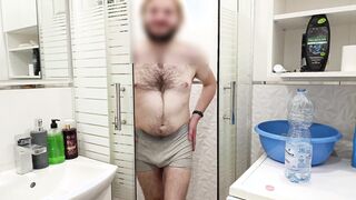 Total bladder and kept gulping water! Urinating myself after lengthy desperate fight! Urinate got all over me with douche in the accomplish!