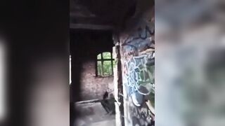 A boy is jacking off in an urban exploration setting and gets caught by a dt artist.