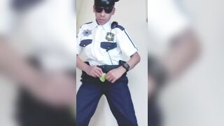 PolicíaUniform 7 Full salute y Cum shot Cop fetish Policia Uniforme Vid Homosexual Policia Porn