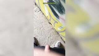 Public Teenage Palm Free-for-all Urinating on Wall