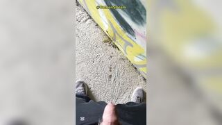 Public Teenage Palm Free-for-all Urinating on Wall