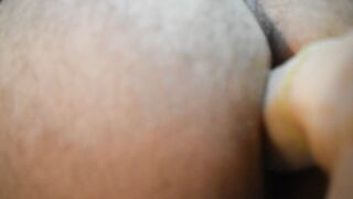 Close up ass-fuck fuck stick fur covered