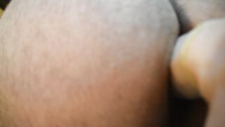 Close up ass-fuck fuck stick fur covered