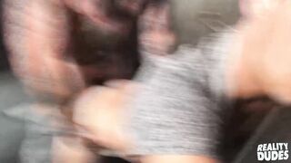 REALITY GUYS - Gage Unkut Humps An Antsy Dude In The Public Wc And Shoots A Flow On His Booty