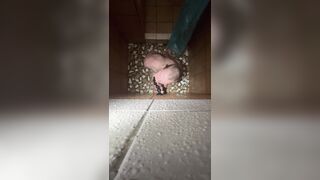 Slender Slave Gags In The Bathroom.