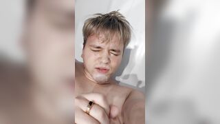 Self facial cumshot jizm