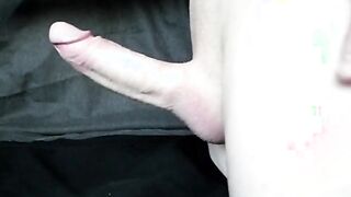 Youngster crams protection with his XXL blast  LARGE CUM SHOT