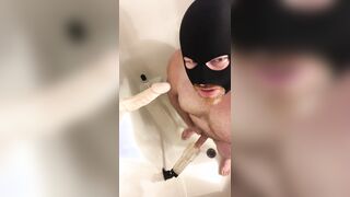 Observe Me Jizm As I Pummel my Wall mounted Clear Fleshligh & Fellate a wall mounted fake penis for the ultimate self enjoyment