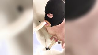 Observe Me Jizm As I Pummel my Wall mounted Clear Fleshligh & Fellate a wall mounted fake penis for the ultimate self enjoyment