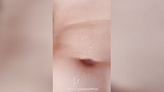 Strong cum-shot of a jaw-dropping boy during ass-fuck vibration