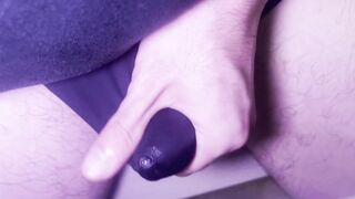 Stroking while dressed in my undergarments, making my precum foam up