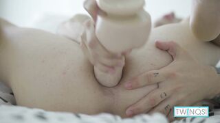 Tatted Beauty Noah A Takes A Ginormous Phat Fake penis Up His Moist Butt!