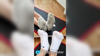 My stinkin sweat-soaked after exercise socks