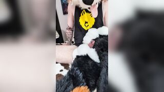 Superb Dudes first-ever ever pawjob. BIG MUD!