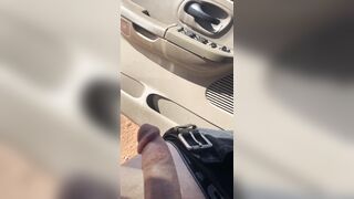 Urinating out the drivers door of my pickup van outdoors on a farm