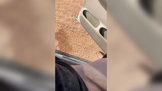 Urinating out the drivers door of my pickup van outdoors on a farm