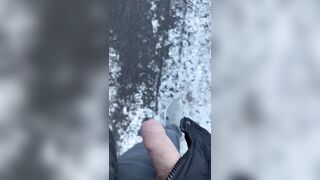 Ambling outside with my jizz-shotgun out