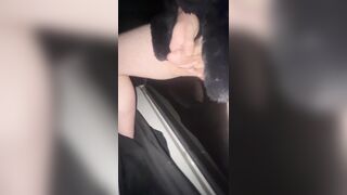 Peeing and toying with my spunk-pump on the back of my pickup van in the moonlight outside