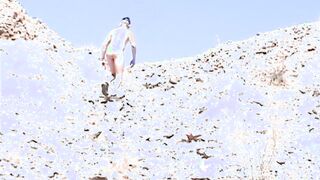 Bare Desert Climb and Urinate