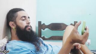 Jacking My Pierced Hard-on