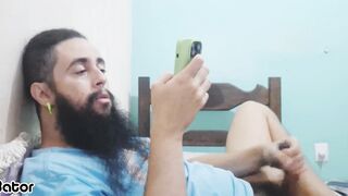 Jacking My Pierced Hard-on