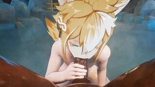 Gorou inhaling pink cigar