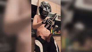 Fast shag in sneakers before cooking