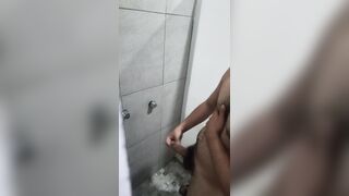 Guy with humungous salami gets super-hot and jacks until he shoots a load