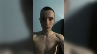 youngster masturbating and taunting in low light