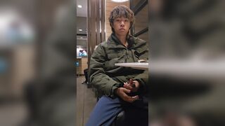 School college girl jacking at McDonalds and jizm a plenty of