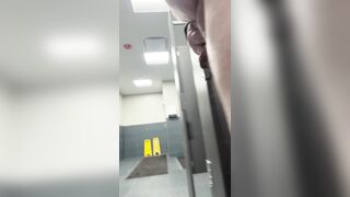 Nude in rest room at work