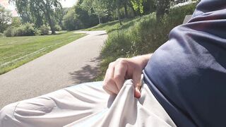 Peeing in my trousers in a park part two