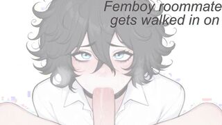 Femboy gets caught by roomy and drilled. ASMR YAOI M4M