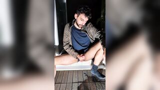 Stud Got Rigid While Urinating On His Balcony