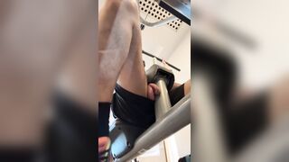 Gym queer gooner public spunking