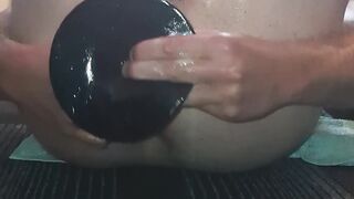 Youngster assfucking widely opened phat butt-plug