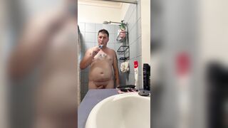 Having a bathroom and wedging electrical toothbrush in my grubby ass