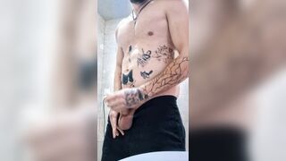 Taunts, jacks off and spunk